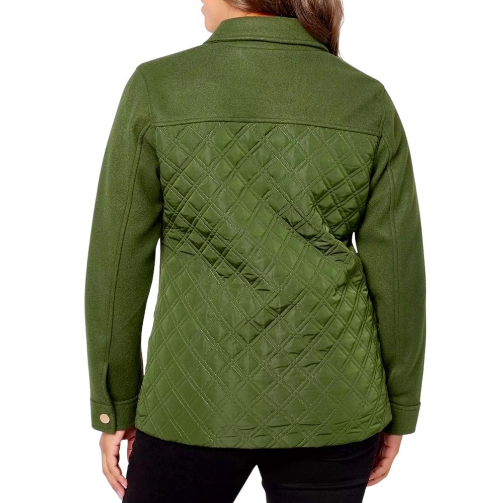 Isaac MizrahiLive Estate Green Quilted Women's Jacket Size 1X - Picture 2 of 16